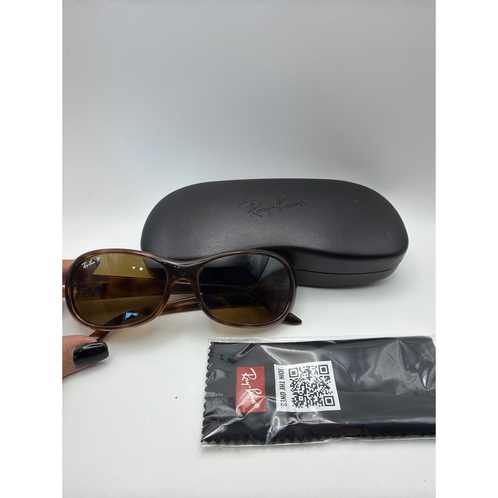 Ray-Ban Polarized Tortoise Shell Sunglasses Brown Lens with Case and Cloth